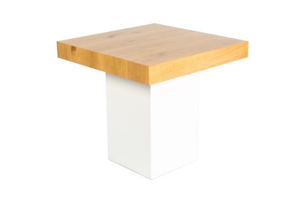 Lage tafel Lounge wit/eik 80 x 80 cm