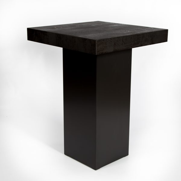 Sta-tafel Lounge zwart/wood 80 x 80 cm - Afbeelding 2