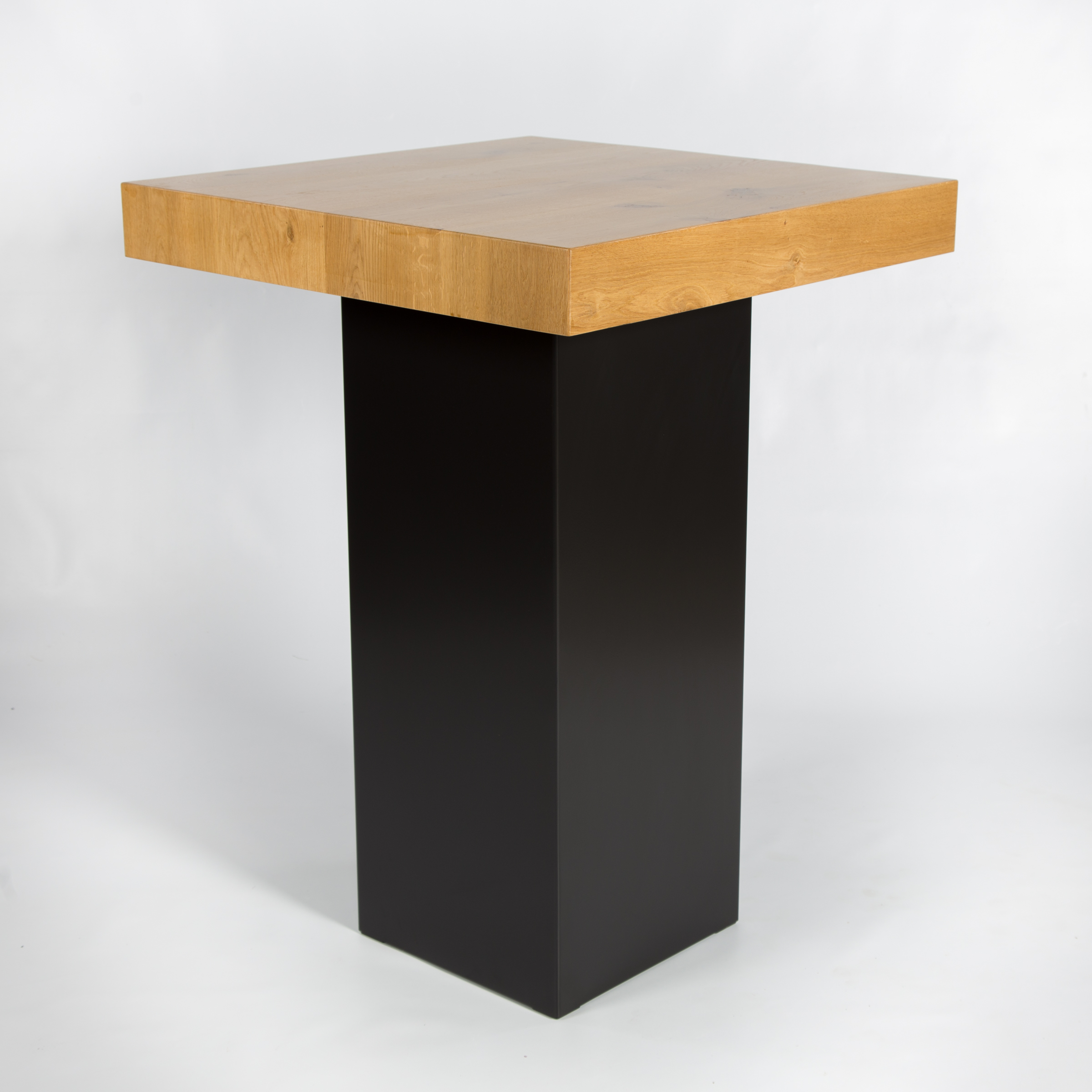 Sta-tafel Lounge zwart/eik 80 x 80 cm - Afbeelding 2