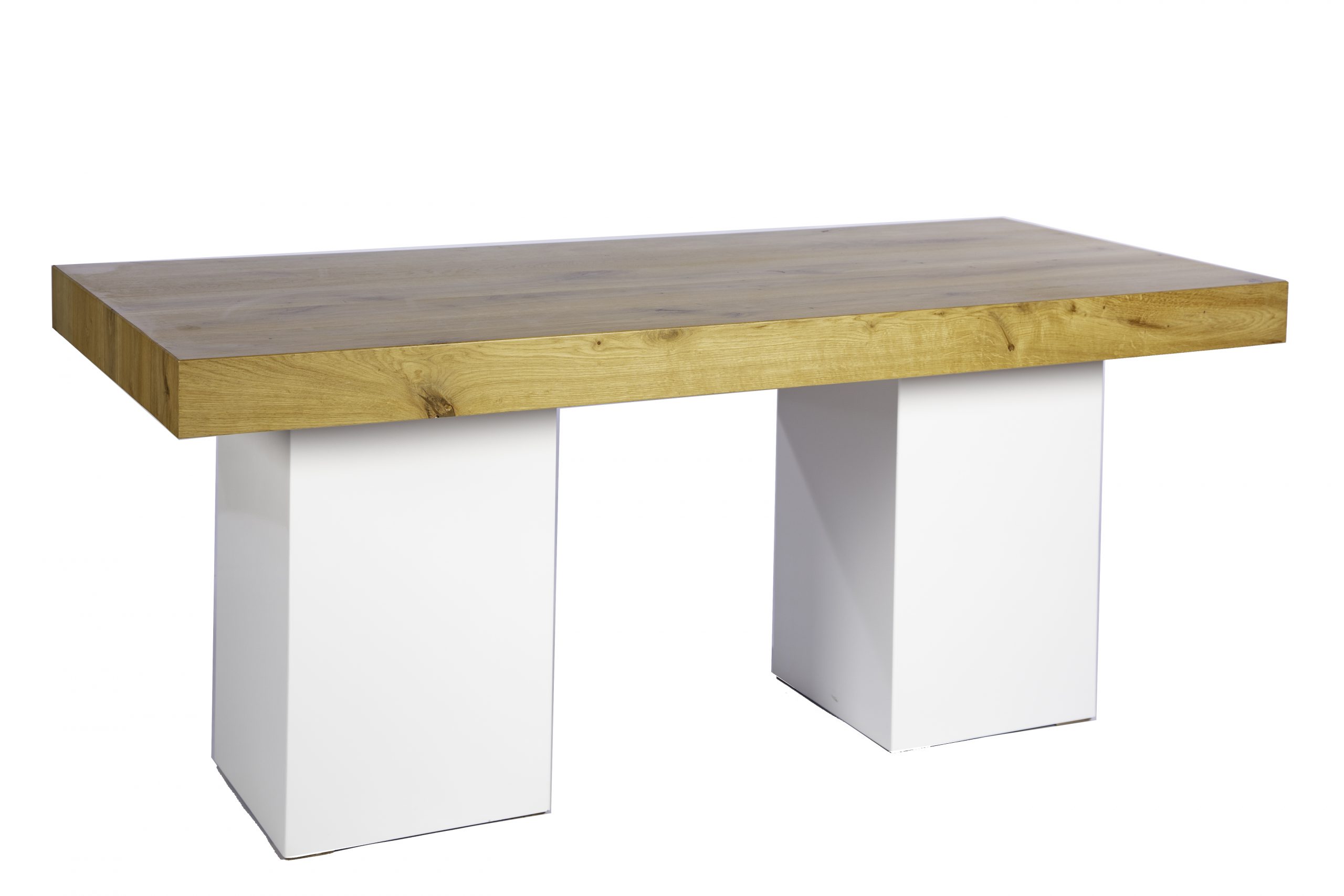 Lage tafel Lounge wit/eik 80 x 180 cm